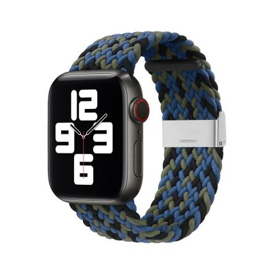 Curea Strap Fabric  Compatibila Cu Apple Watch 2/3/4/5/6 (42/44mm) Albastru